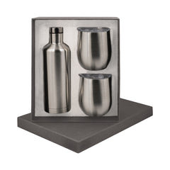Manhattan Flask x2 Mugs Gift Set