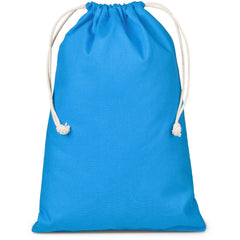 Allsorts Maxi Cotton Drawstring Pouch - Cyan