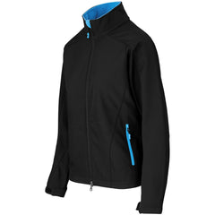 Ladies Geneva Softshell Jacket - Black Cyan