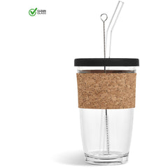 Kooshty Kork Glass Smoothie Kup & Straw - 480ml