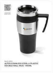 Altos Stainless Steel & Plastic Double-Wall Mug - 450ml