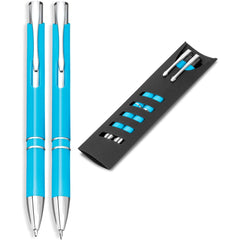 Electra Ball Pen & Pencil Set - Cyan