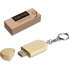 Okiyo Benkyou Bamboo Flash Drive Keyholder - 8GB