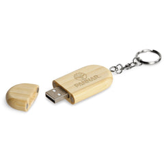 Okiyo Benkyou Bamboo Flash Drive Keyholder - 8GB