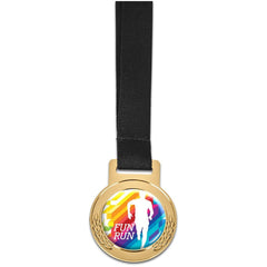 Achiever Medal With Black Petersham Lanyard - Hum Merchandising