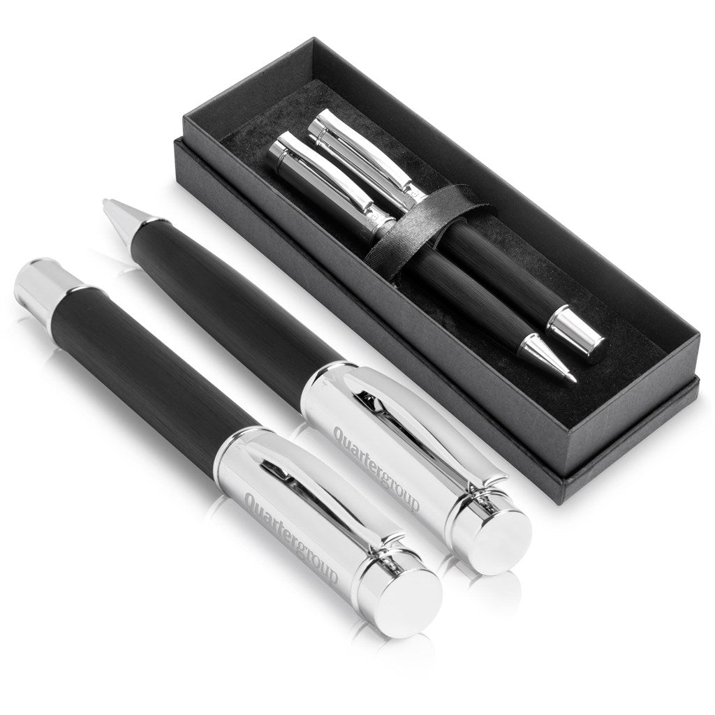 Alex Varga Volans Ball Pen & Rollerball Set - Black - Hum Merchandising