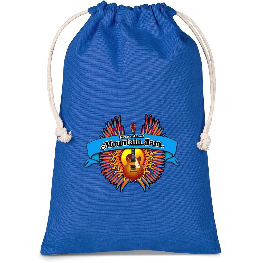 Allsorts Midi Cotton Drawstring Pouch - Blue - Hum Merchandising