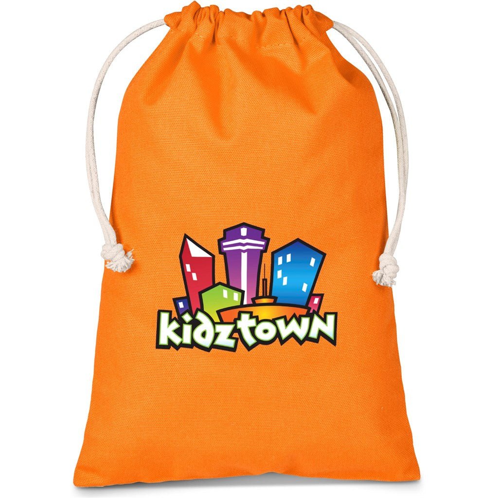 Allsorts Midi Cotton Drawstring Pouch - Orange - Hum Merchandising