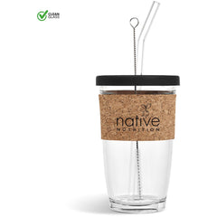 Kooshty Kork Glass Smoothie Kup & Straw - 480ml