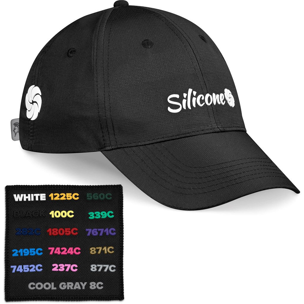 Pre - Branded Performance Cap Showcasing Silicone Branding - Hum Merchandising