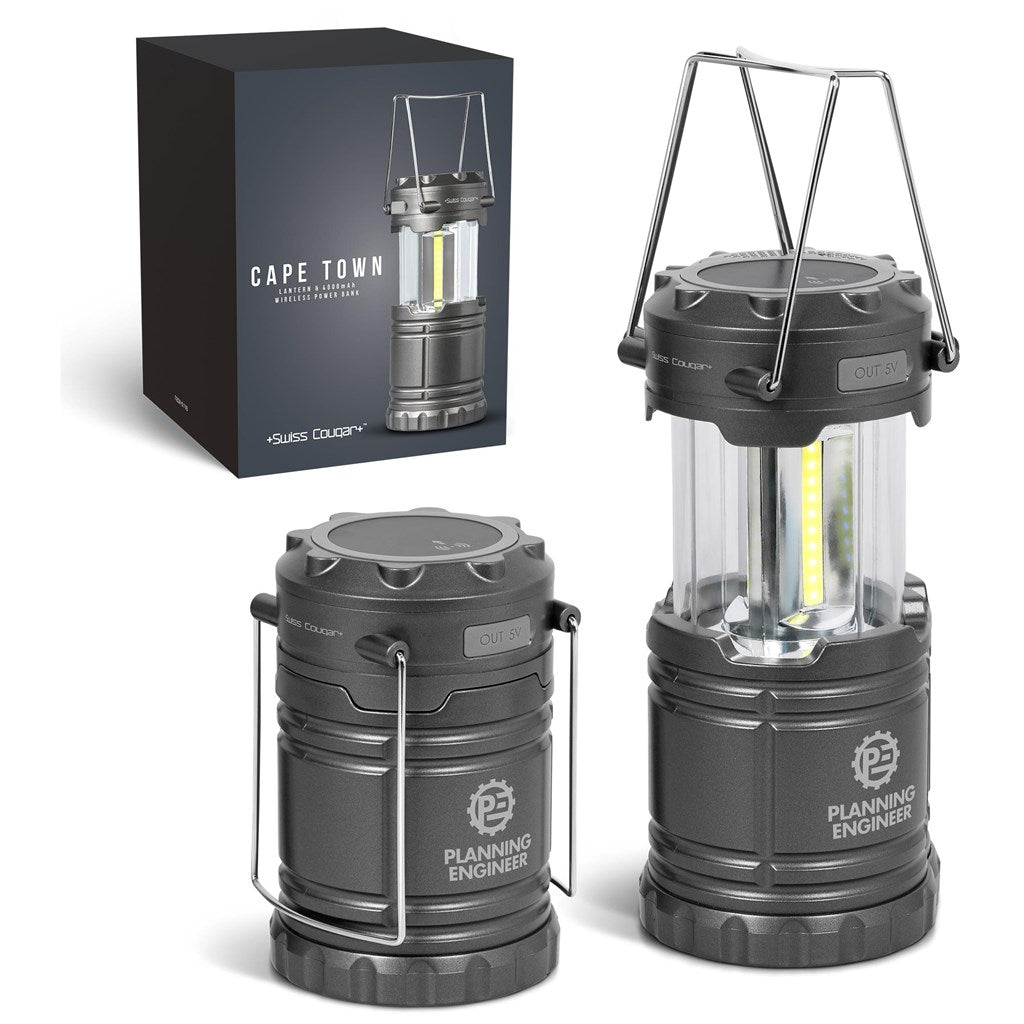 Swiss Cougar Cape Town Lantern & Wireless Charging Power Bank - 4,000mAh - Hum Merchandising