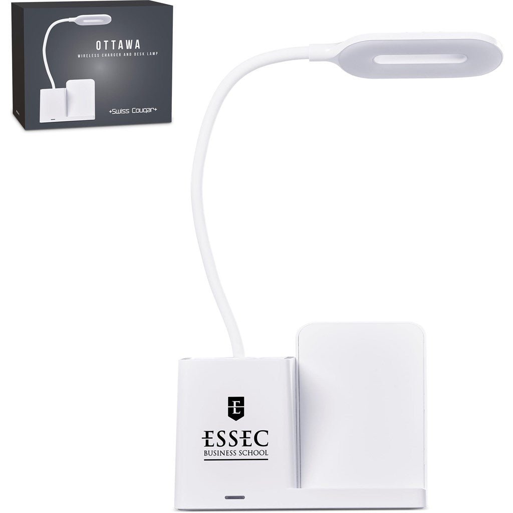 Swiss Cougar Ottawa Wireless Charger and Desk Lamp - Hum Merchandising
